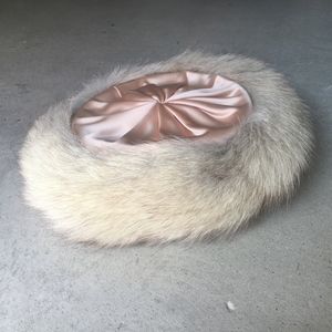 Vintage Fur and Pink Satin Hat